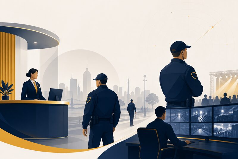 Einsatzbereiche im Bewachungsgewerbe nach bestandener §34a Sachkundeprüfung – Zutrittskontrolle, Streifendienst, Veranstaltungsschutz und Leitstelle