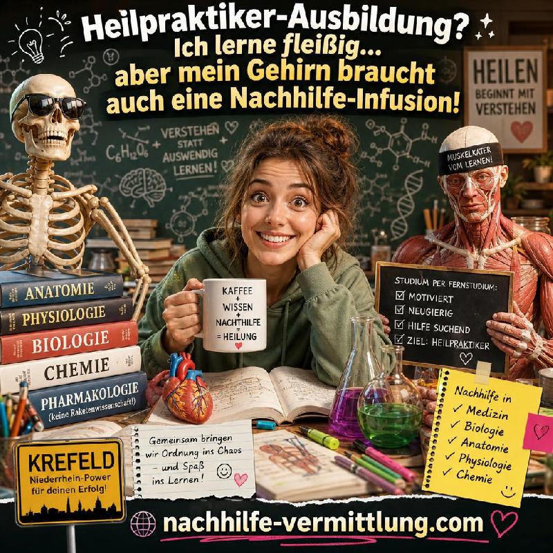 Nachhilfe Heilpraktiker, Medizin, Biologie, Anatomie, Physiologie, Chemie Krefeld