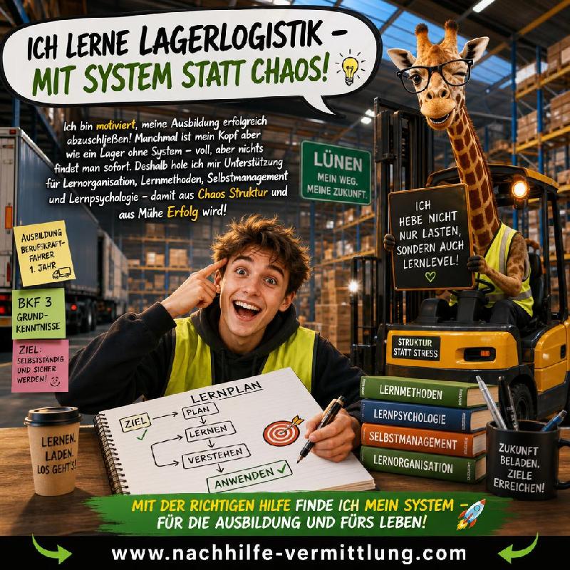 Nachhilfe Lagerlogistik, Lernorganisation, Lernpsychologie, Selbstmanagement, Lernmethoden Lünen Nachhilfe Lagerlogistik, Lernorganisation, Lernpsychologie, Selbstmanagement, Lernmethoden Lünen